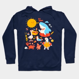 Cool and Hot summer beach party animals Hoodie